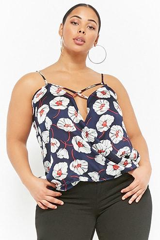 Forever21 Plus Size Floral Surplice Cami