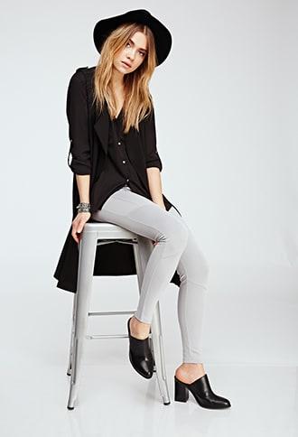 Forever21 Scuba Knit Paneled Leggings