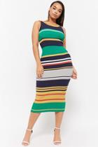 Forever21 Plus Size Ribbed Striped Midi Dress