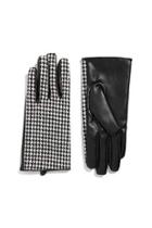 Forever21 Faux Leather Houndstooth Gloves