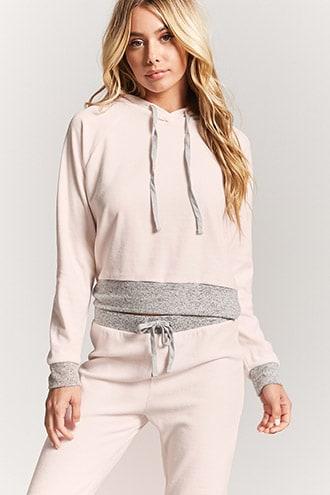 Forever21 Contrast Velour Pj Hoodie