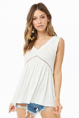 Forever21 Crochet-trim Swing Top
