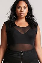 Forever21 Plus Size Sheer Cap-sleeve Top