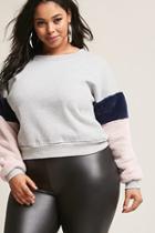 Forever21 Plus Size Faux Fur-sleeve Sweatshirt