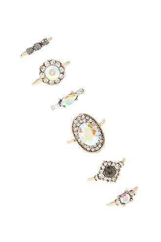 Forever21 Iridescent Midi Ring Set