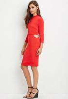 Forever21 Women's  Layered Cutout Midi Dress (red)