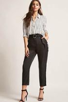 Forever21 Paperbag-waist Belted Trousers