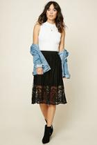 Forever21 Contemporary Embroidered Skirt