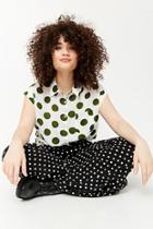 Forever21 Plus Size Polka Dot Twist-front Shirt
