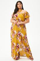 Forever21 Plus Size Slit-front Floral Print Maxi Dress
