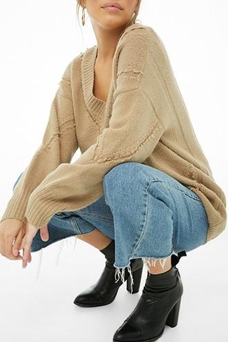 Forever21 Seamed Brushed Knit Sweater