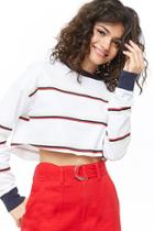 Forever21 Striped Cropped Sweatshirt