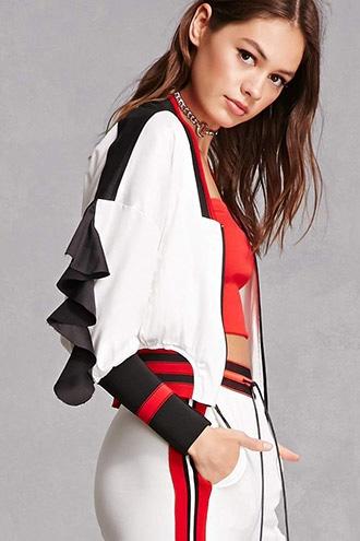 Forever21 Ing2ing Cropped Bomber Jacket