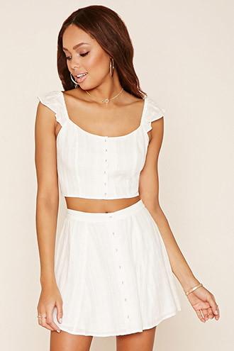 Forever21 Women's  Buttoned Mini Skirt
