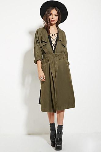 Forever21 Women's  Open-front Longline Jacket