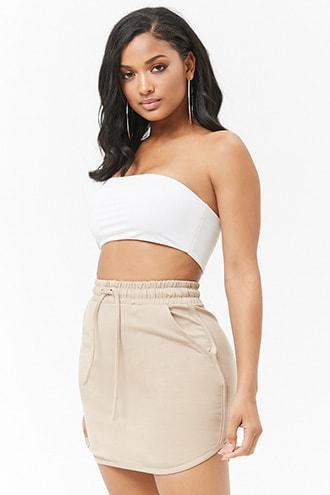 Forever21 Drawstring Dolphin Hem Skirt