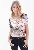 Forever21 Contemporary Boxy Floral Print Top