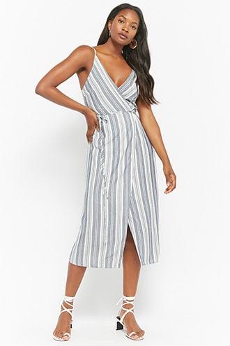 Forever21 Striped Wrap Maxi Dress