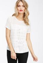 Forever21 Contemporary  Abstract Grid-patterned Top