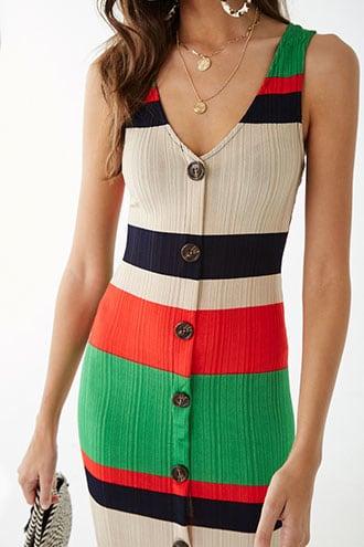 Forever21 Ribbed Striped Colorblock Dress