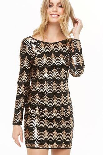 Forever21 Scalloped Sequin Overlay Dress