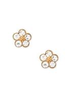 Forever21 Rhinestone Flower Studs (gold/clear)
