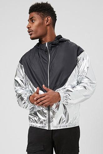 Forever21 Metallic Hooded Jacket