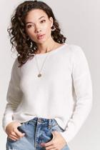 Forever21 Keyhole-back Sweater-knit Top