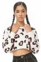 Forever21 Leopard Print Cropped Sweatshirt