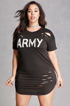 Forever21 Plus Size Distressed Army Dress