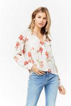 Forever21 Pin Dot Floral Top