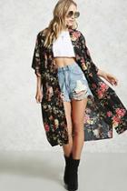 Forever21 Floral Open-front Cardigan