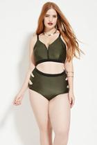 Forever21 Plus Women's  Plus Size Zipped Bikini Top