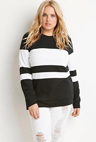 Forever21 Plus Mesh-paneled Sweatshirt