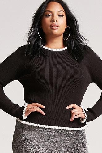 Forever21 Plus Size Ribbed Contrast Top