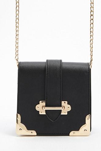 Forever21 Structured Faux Leather Crossbody Bag