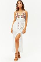 Forever21 Embroidered Button-front Maxi Dress