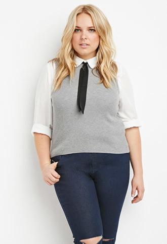 Forever21 Plus Women's Ribbed Mock Neck Sweater