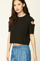 Forever21 Women's  Boxy Raw-cut Top