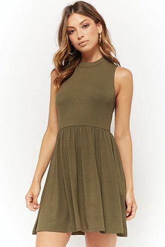 Forever21 Mock Neck Fit & Flare Dress