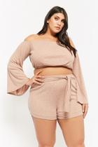 Forever21 Plus Size Marled Off-the-shoulder Crop Top