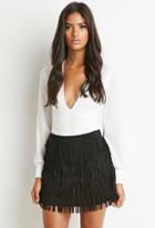 Forever21 Fringed Faux Suede Skirt