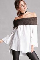 Forever21 Contrast Off-the-shoulder Top