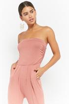 Forever21 Strapless Ruched Jumpsuit