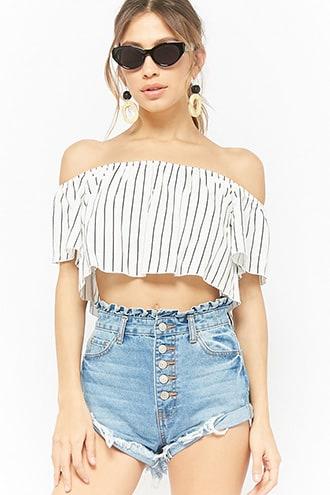 Forever21 Button-fly Denim Paperbag Shorts