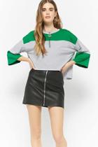 Forever21 Colorblock Pull-ring Crop Top