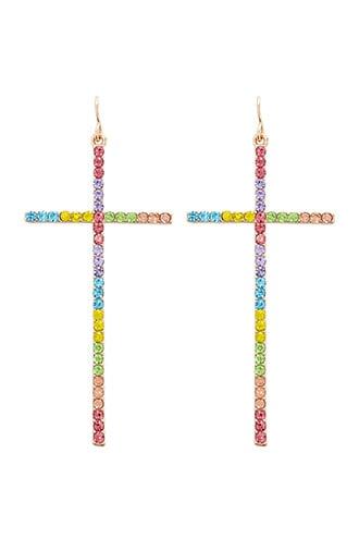 Forever21 Multicolor Cross Drop Earrings