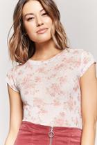 Forever21 Sheer Floral Knit Tee