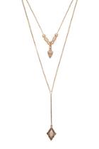 Forever21 Etched Faux Stone Necklace Set