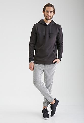 Forever21 Zippered Scuba Knit Hoodie